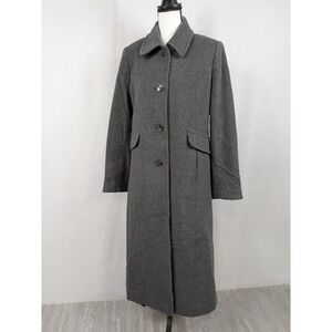 Vtg Worthington Wool Cashmere Blend Long Pea Coat Lined Career Old Money A076
